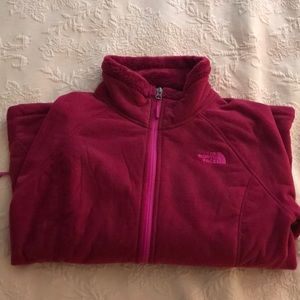 M Raspberry Color North Face Zip-Up